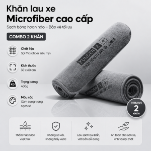 🚗 Khăn Lau Xe Microfiber Siêu Thấm Hút 30x60cm - Premium Car Drying Towel Microfiber