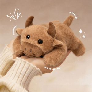 YUDESHUI 20cm Búp bê bê con Lông xù Thực tế Thú nhồi bông hình con bò Phim hoạt hình Chất liệu mềm mại Đồ chơi nhồi bông con bò nhỏ Quà tặng cho trẻ em