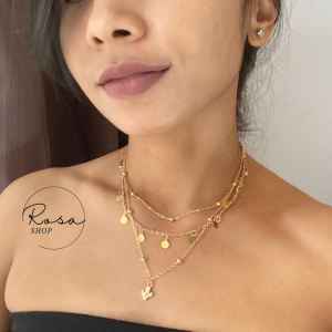 [SG Stock] Rozza Cactus 3 Layer Necklace With Chain For Woman Casual Party