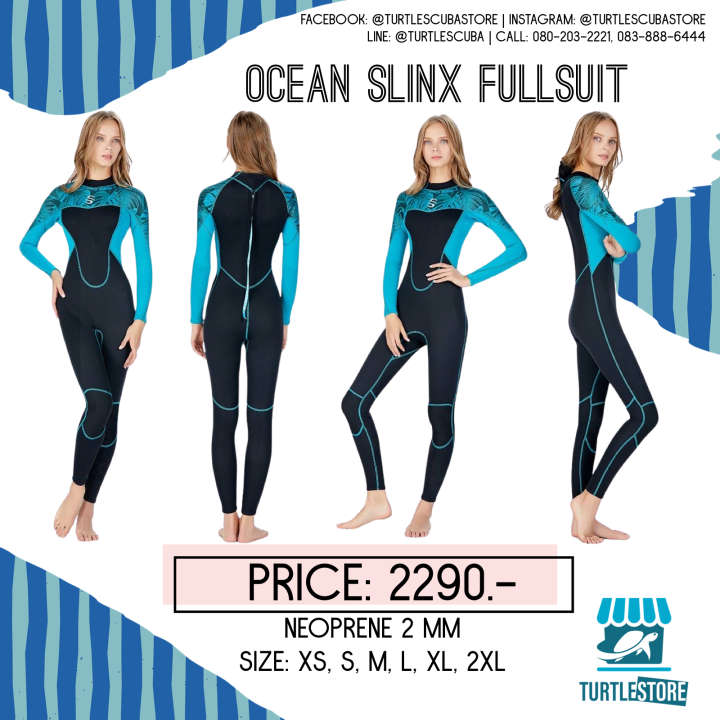 Slinx wetsuit Fullsuit MenWomen neoprene 2/3 mm (ชุดเว็ทดำน้ำ)