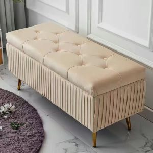 UrbanSpace SG- Shoe Changing Stool for Home Entrance Shoe Cabinet with Integrated Seat for Clothing Store Fitting Room Storage Stool Long Sofa Stool