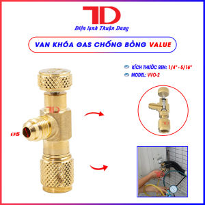 Van Khóa Gas Chống Bỏng VALUE VVO-2  Dụng Cụ Mở Môi Chất Lạnh Bằng Kim Loại Cho Máy Lạnh Điều Hòa