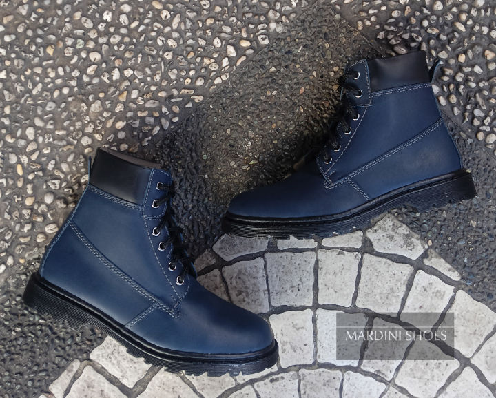 Mardini Shoes Marikina Women's Boots MIKAELA BLUE PULLUP LEATHER