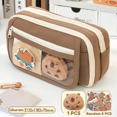 【Calden】COD Capybara Tempat Alat Tulis Kotak Pensil Tas PenaTempat Pencil Tas Pensil Kapasitas Besar Tas Penyimpanan Alat Tulis Siswa