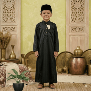 Jubah Anak Laki Laki polos Usia 2-12 Tahun Bahan polymicro free peci