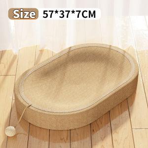 Cat Scratch Board Bed Resistant Claw Tightly Woven Sisal Scratching Large Oval Rest Cat Nest Tempat Kucing Garu