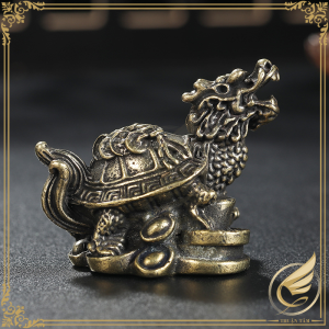 Decor Mini Tượng Long Quy Phong Thủy Tượng Nhỏ Rùa Đầu Rồng Trang Trí Tiểu Cảnh Bằng Đồng Thau - Đồ Đồng Thuận Tâm