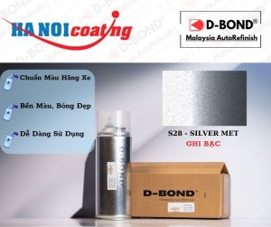 Sơn Xịt Xóa Vết Xước Ô TÔ TOYOTA VELOZ CROSS Màu GHI BẠC Code S28 - SILVER MET Chính Hãng D-BOND Chất Lượng Cao
