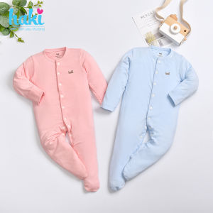 Bộ body sơ sinh liền tất tay lật vải tre (Bamboo) cao cấp set body dài tay cho bé sơ sinh chính hãng HAKI BB034 sleepsuit cho bé