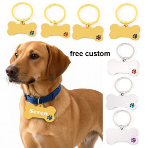Free Customized Dog Tag Puppy ID Name Tag Cat Tag Kitten Tag Stainless Steel Pet Tag