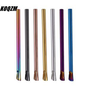 KOQZM Reusable 304 Stainless Steel Straw Pearl Milkshake Bubble Tea Straw Stirring Smoothie Spoon Shaped Straw