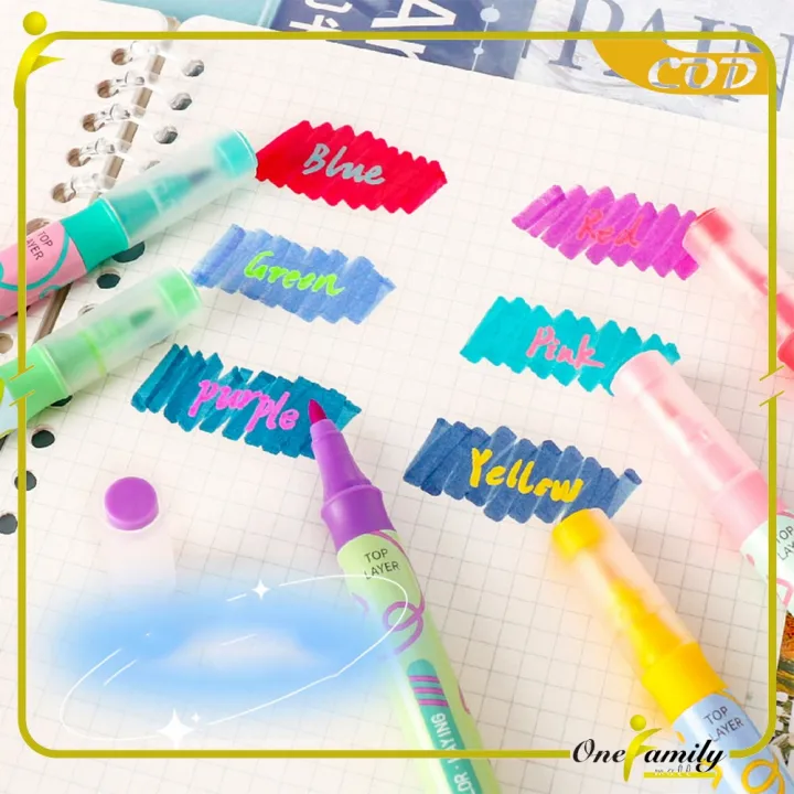 ONE-A114%20Highlighter%20Pastel%202%20Sisi%20Isi%206pcs%2012%20Warna%20/%20Spidol%20Penanda%20Teks%20Set%20Alat%20Tulis%20Sekolah%20-%20Image%2010