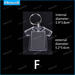 【Howdi Car Outlets】 พวงกุญแจกรอบรูปอะคริลิคจี้ห่วงแยก DIYพวงกุญแจกรอบรูป1ชิ้น (ไม่มีรูปแค่พวงกุญแจเปล่า)