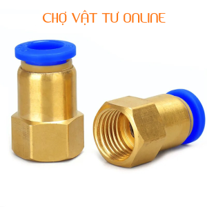 Combo 3 cái - Khớp nối ống ren trong PCF - Chất lượng cao kết nối an toàn - PCF nối ống 6 8 10 12mm ren 9.6 13 17 21 bằng đồng - Chợ Vật Tư Online