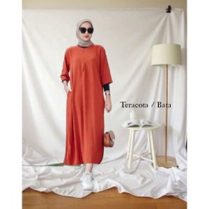 Daster Terbaru 2024 Kekinian Long Dress Daster Polos Jumbo Busui Bahan Crinkle Airflow Premium