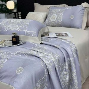 Bộ chăn ga gối lụa 4 món hàng nhập cao cấp Genji Decor