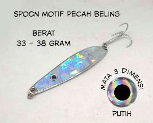 spoon lure spun spon casting motif pecah beling 33 - 38 gram