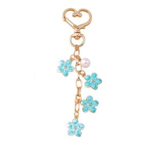 Fashionable Pearls Bag Pendant Metal Keyring Bags Charm Heart Keychain Decoration For Students And Office Newcomers