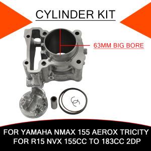 63MM Big Bore Racing Engine Cylinder Kit Piston Ring Gasket Set For Yamaha Nmax155 Aerox TRICITY R15 NVX 155cc To 183cc