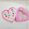 Set 12 nhẫn hợp kim đính đá nhân tạo giá sỉ cho bé. 