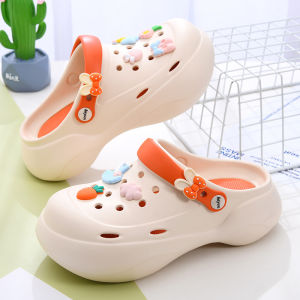 Free Shipping WomenS Thick-Soled EVA Clogs For Summer Outdoor Wear Platform Sole Closed-Toe Slip-On Non-Slip Fashionable Height-Increasing Beach Sandals