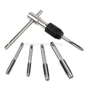 Hanson8 M6-12 Bearing Steel Metric Tap Die Set Hand Tapping Wrench Wringing Hand Metric Tapping Combination J6H9P