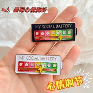 Social Power Brooch Pin Mood Changing Badge Lightning Pin Student Brooches