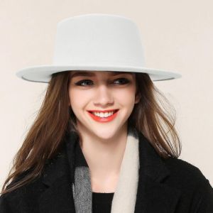 [HCM]Mũ phớt nỉ rộng vành thiết kế thanh lịch cho cả nam và nữ/ nón fedora vành phẳng cao cấp
