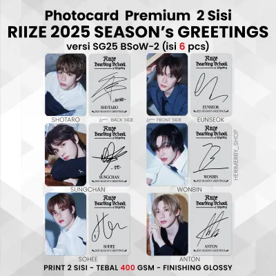 (ISI 6/7 PCS) Photocard RIIZE 2025 Season Greeting 2024 - Potocard PC Premium 2 Sisi Kartu Kpop Merch Unofficial