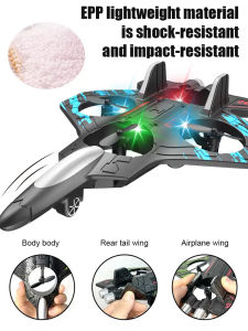 Kids Remote Control Airplane Dual Wing Glider Rechargeable ABS Plastic