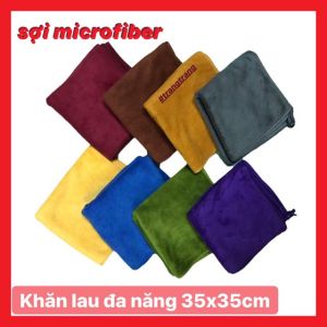 Combo 05 chiếc khăn lau xe oto microfiber mềm mịn chuyên dụng siêu thấm nước 40x40 và 35x75cm tặng 5 bao lì xì tết.
