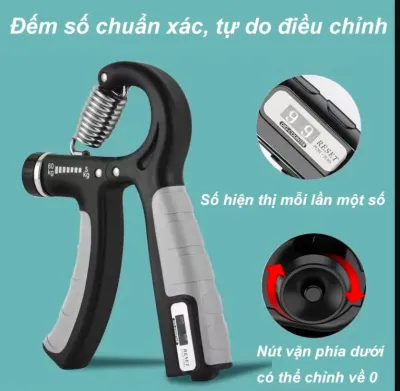 Combo 2 Kìm Bóp Tay Có Đếm Số Chuyên Nghiệp Kìm Tập Cơ Tay Dụng Cụ Tập Cổ Tay Tập Gym Chỉnh Lực 5-60kg Chất Liệu Silicon Chống Trượt