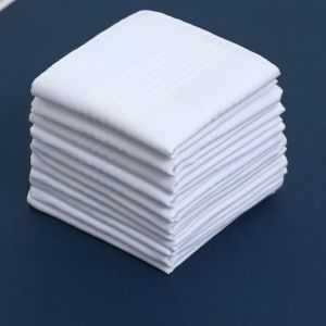 6/12pcs Pure White Scarf Handkerchief Panyo Pure Cotton Mens White Handkerchief DIY Handkerchief