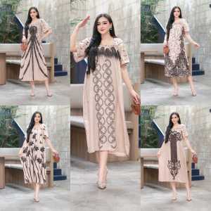 Homedress Fuji Wanita Muda Model Terkini Lengan Pendek Motif Sogan Masakini - Daster Bumil Masakini Viral Ld 120