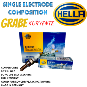SPARK PLUG FOR Suzuki Raider 150 (carb&Fi) HELLA SINGLE ELECTRODE COMPOSITION SPARK PLUG (CD12RN-7) | High Quality