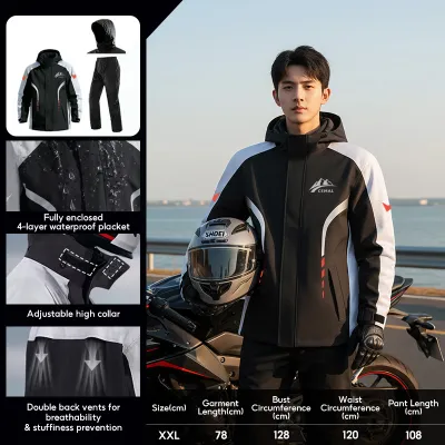 【JMStyle】Rain Suit For Men Women Plus Size Heavy Duty Waterproof Two Piece Rain Jacket And Pants Tear Resistant For Outdoor Work Farming Fishing