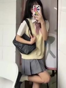 【Ship in 24H】Japanese College JK Uniform Vest Vest Solid Color v-Neck with Yellow Pullover Sweater Knitwear Women