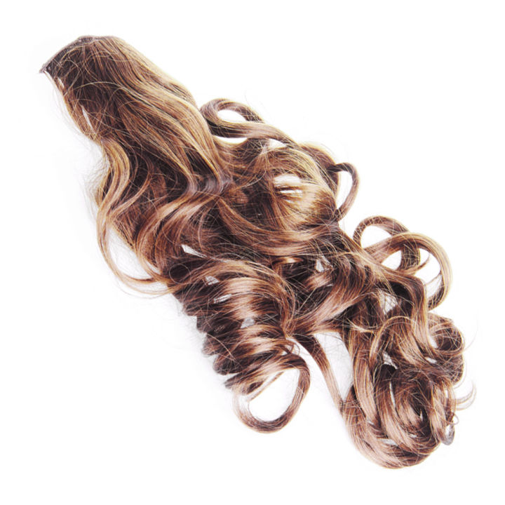 Gladking Curly brown 3 4 Half Full Head 5 Clips Hair Extensions