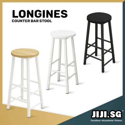 (JIJI.SG) LONGINES Counter Bar Stool 70CM (Free Installation) - Bar Chairs / Bar Stools / high chair /Designer dining Chair /Bar high chair/ Furniture Chair / Bulky
