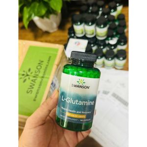 Viên Uống Swanson L-Glutamine 500mg Hỗ Trợ Sức Khỏe Hệ Tiêu Hóa & Phát Triển Cơ Bắp 100 Viên (Mỹ) - -  Hỗ trợ phát triển cơ bắp giúp phục hồi mô cơ sau khi vận động hỗ trợ tổng hợp protein và giảm tình trạng đau nhức cơ sau tập luyện.
