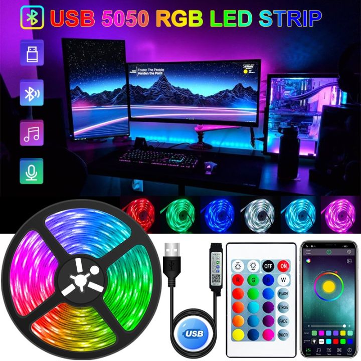 Led Strip Light Usb Bluetooth 5050 Rgb 5v Rgb Lights Led Lamp Tape Ribbon Rgb Tv Desktop Screen Led Strip Light Usb Bluetooth 5050 Rgb 5v Rgb Lights Led Lamp Tape Ribbon Rgb Tv Desktop Screen