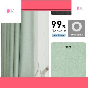 Blackout satin curtains suitable for small windows 3.0 meters wide and 2.7 meters high with metal rings sound-insula