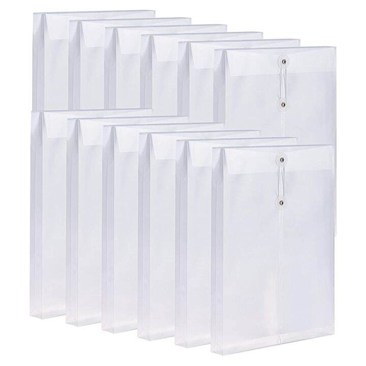 12 Pack Clear Plastic Envelopes Envelopes Expandable Files Document ...