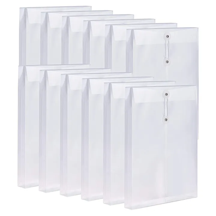 12 Pack Clear Plastic Envelopes Poly Envelopes Expandable Files ...