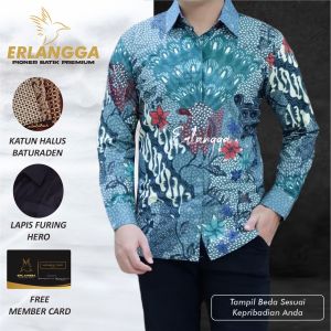 Baju Batik Pria Kondangan Mewah Terbaru Kemeja Batik Pria Atasan Batik Pria Premium Erlangga Batik