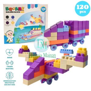 Mainan Edukasi Anak Balok Susun 120 Pcs DIY Building Block Brick Puzzle Blok Besar Bongkar Pasang