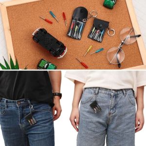 KECTTIO Y-type Bits Mini Screwdriver Set Flat Bits Leather Keychain Digital Products Repair Tools Portable Design Storage Bag Portable Tool Kit Digital Products Repair