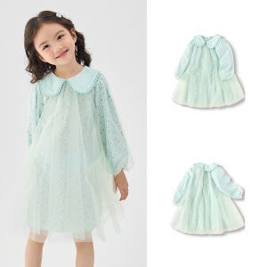 balabala Children Girl Dress Net 2025 Spring New Sweet Little Kids Dress With Flowers