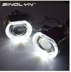 LED Angel Eyes Halo HID Bixenon Projector Headlight Lens 2.5 Mini 8.0 H1 High/Low Projectors For H4 H7 9005 9006 Car Lights Accessories Motorcycle Retrofit