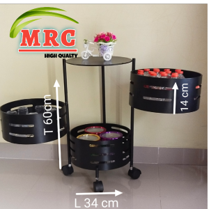 Rak Putar Multi 3 Susun Besi Aesthetik Minimalis